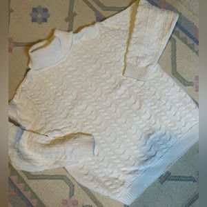 Jeanne Pierre cabled turtleneck, 100%cotton, size S